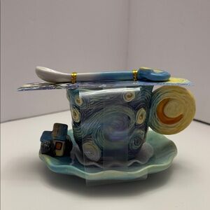 Van Gogh Inspired Blue and Yellow Coffee Cup Set